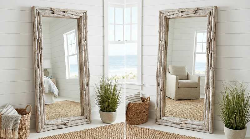 Driftwood Floor Mirror