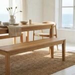 Solid Oak Dining Bench - 1