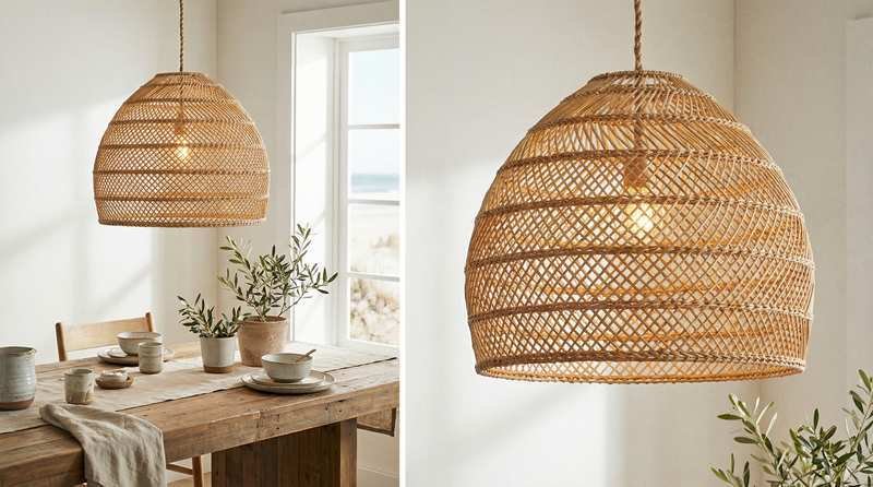 Woven Rattan Pendant