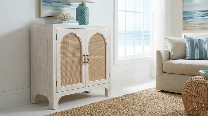 Rattan Accent Cabinet