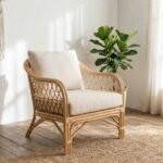 Handwoven Rattan Accent Chair - 1