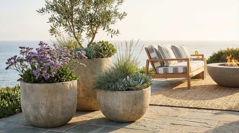 Concrete Planter Set
